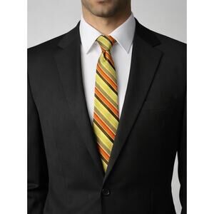 Romario Manzini Men’s Necktie Green Orange Brown 100% Polyester Retro Style